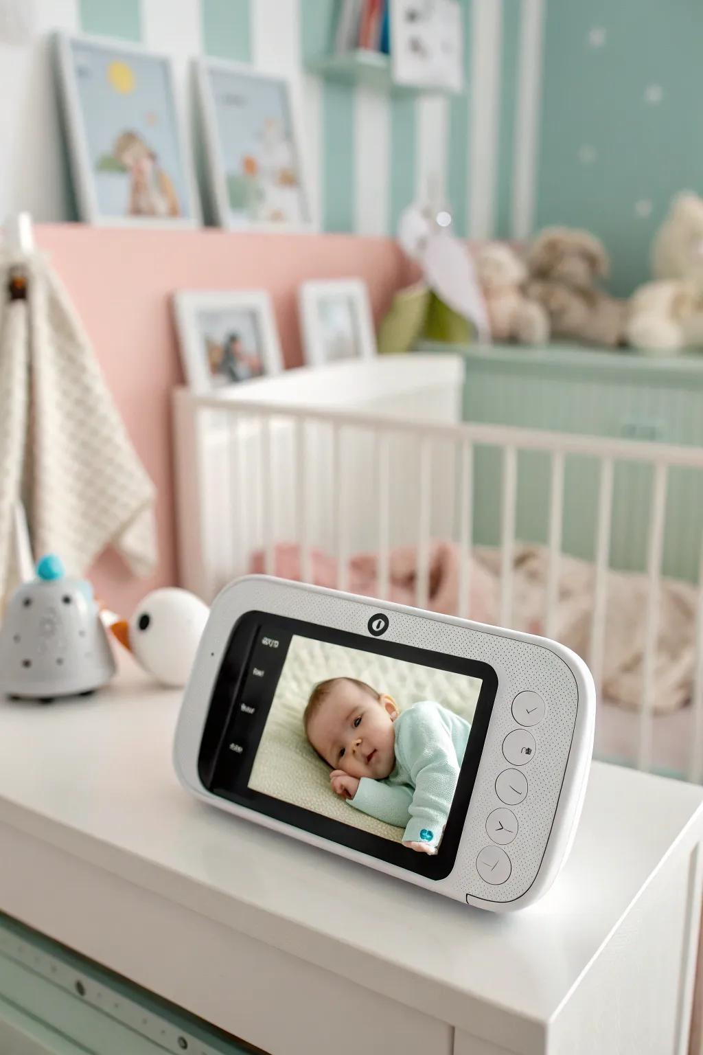 A modern baby monitor providing peace of mind.