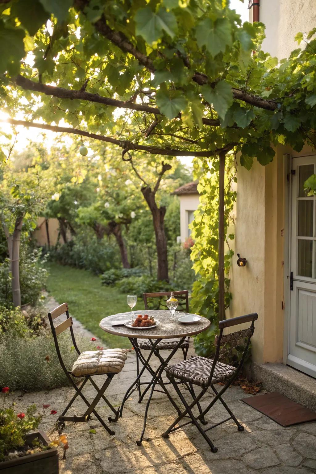 Relax amidst your vineyard with this cozy setup.