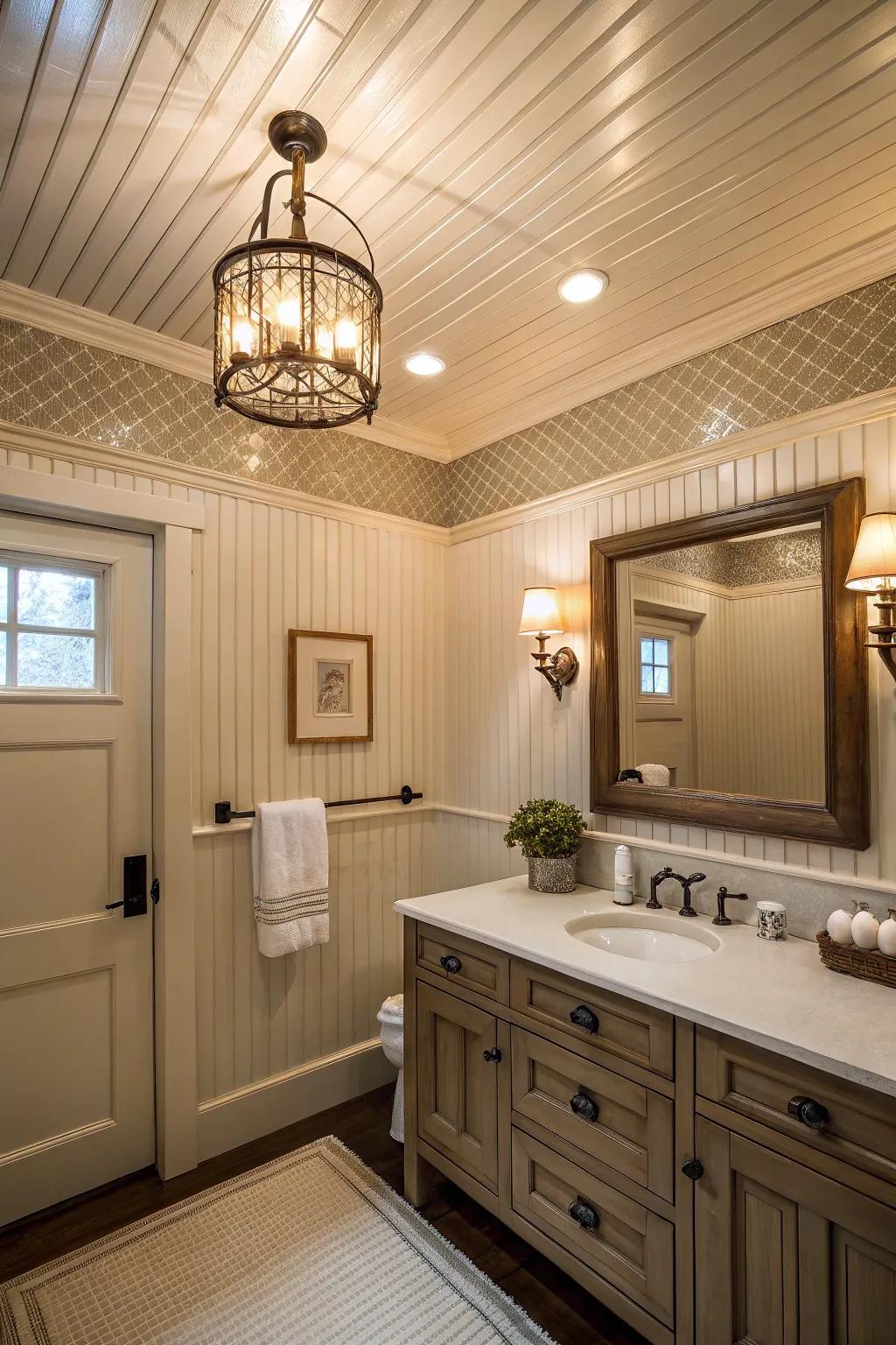 Beadboard ceilings create a unique, cohesive look.