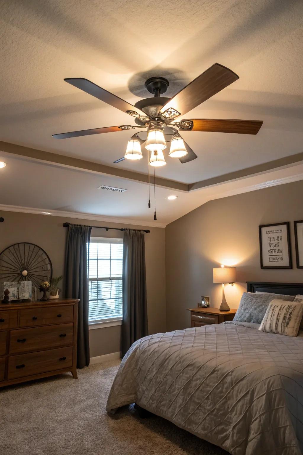 Ceiling fan lights offer a blend of function and style.