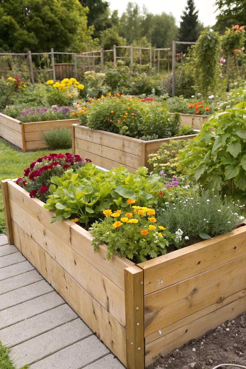 Cypress wood provides strength and durability for your raised beds.