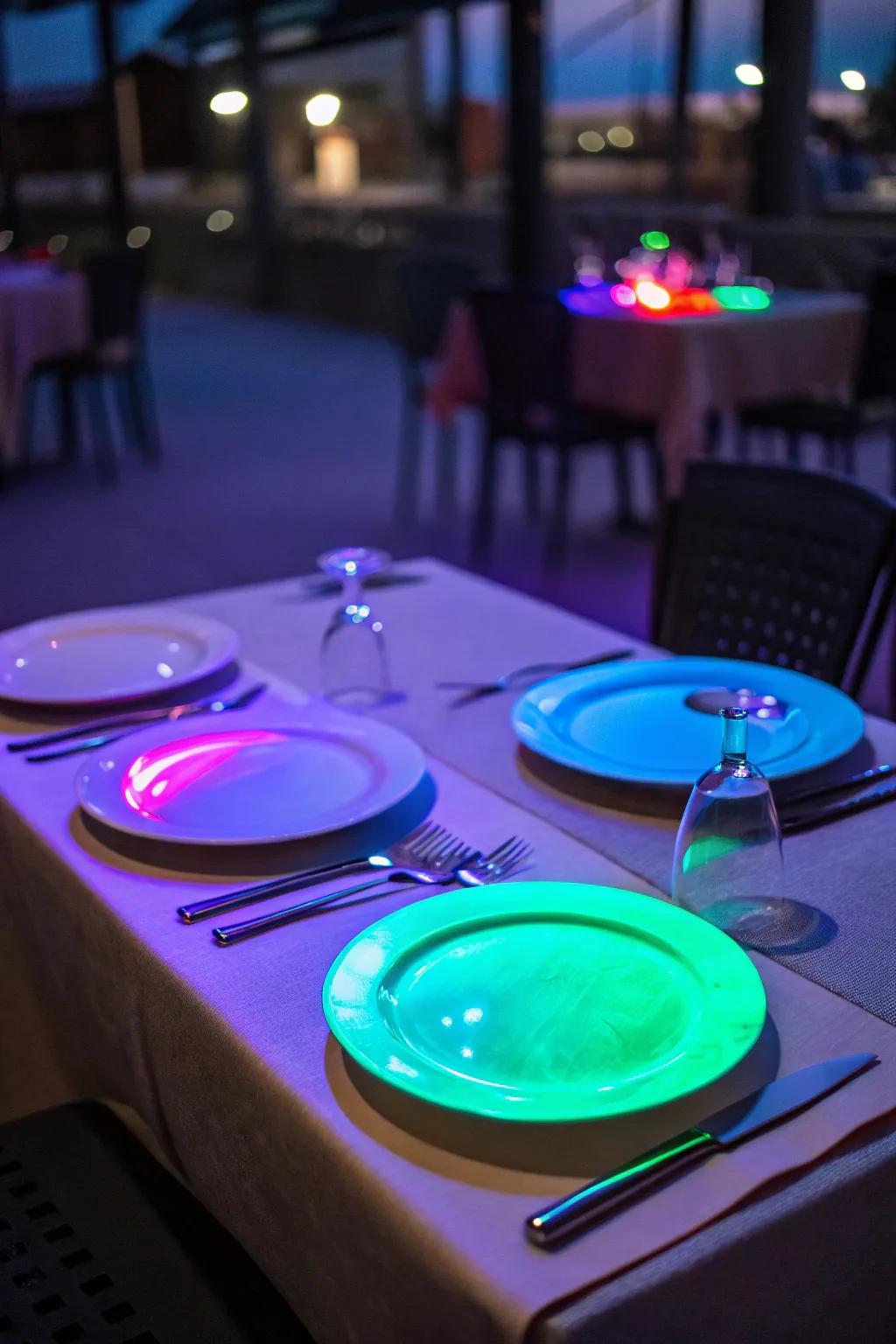 Elevate your dining experience with glowing table settings.