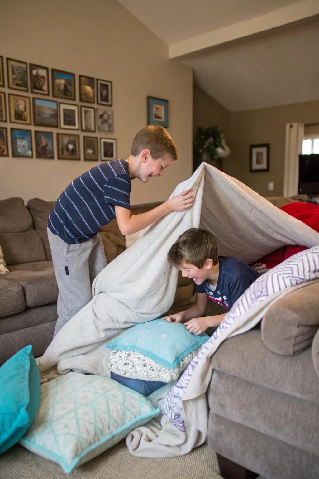 A pillow fort offers endless fun and creativity.