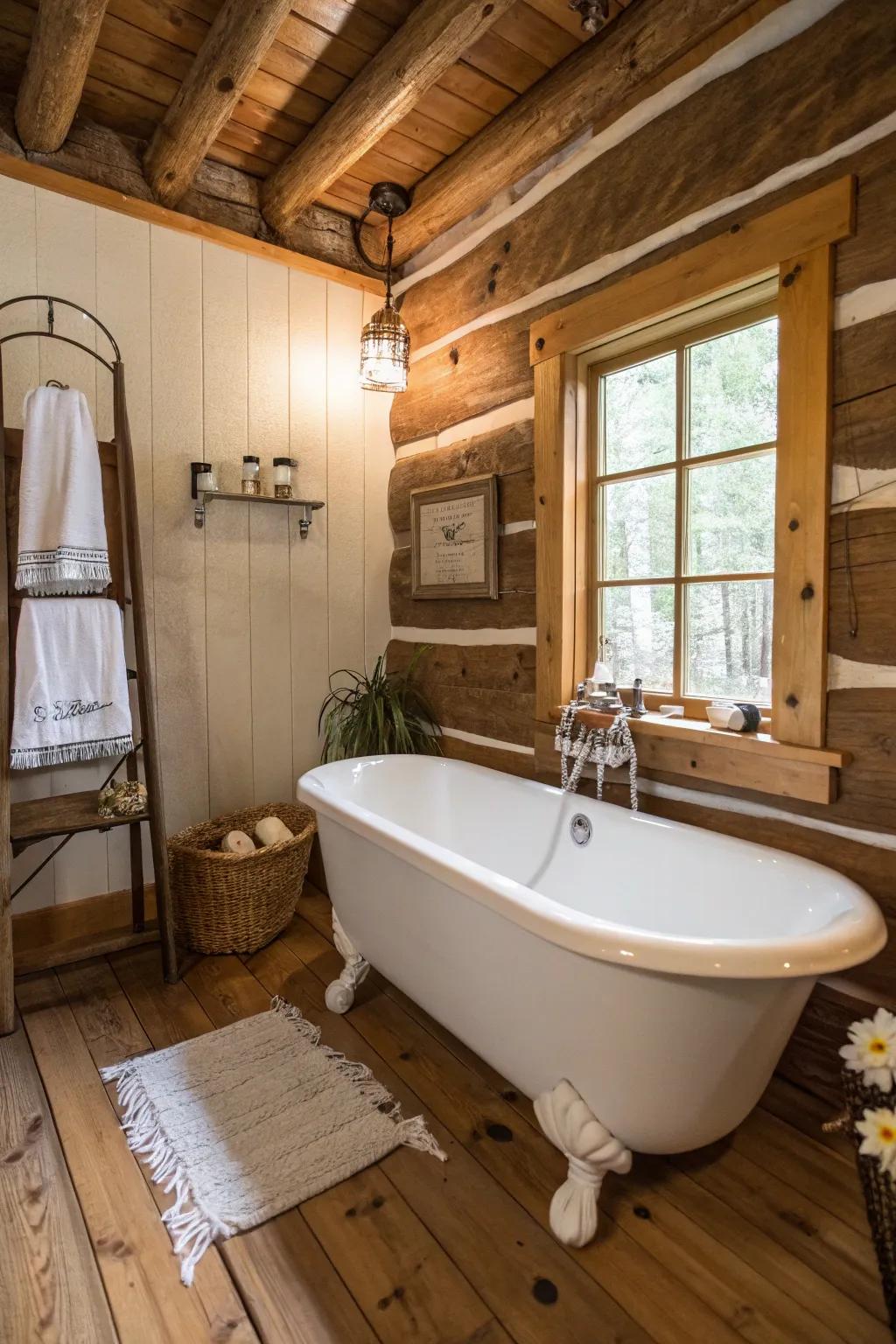 A freestanding tub adds elegance and relaxation.