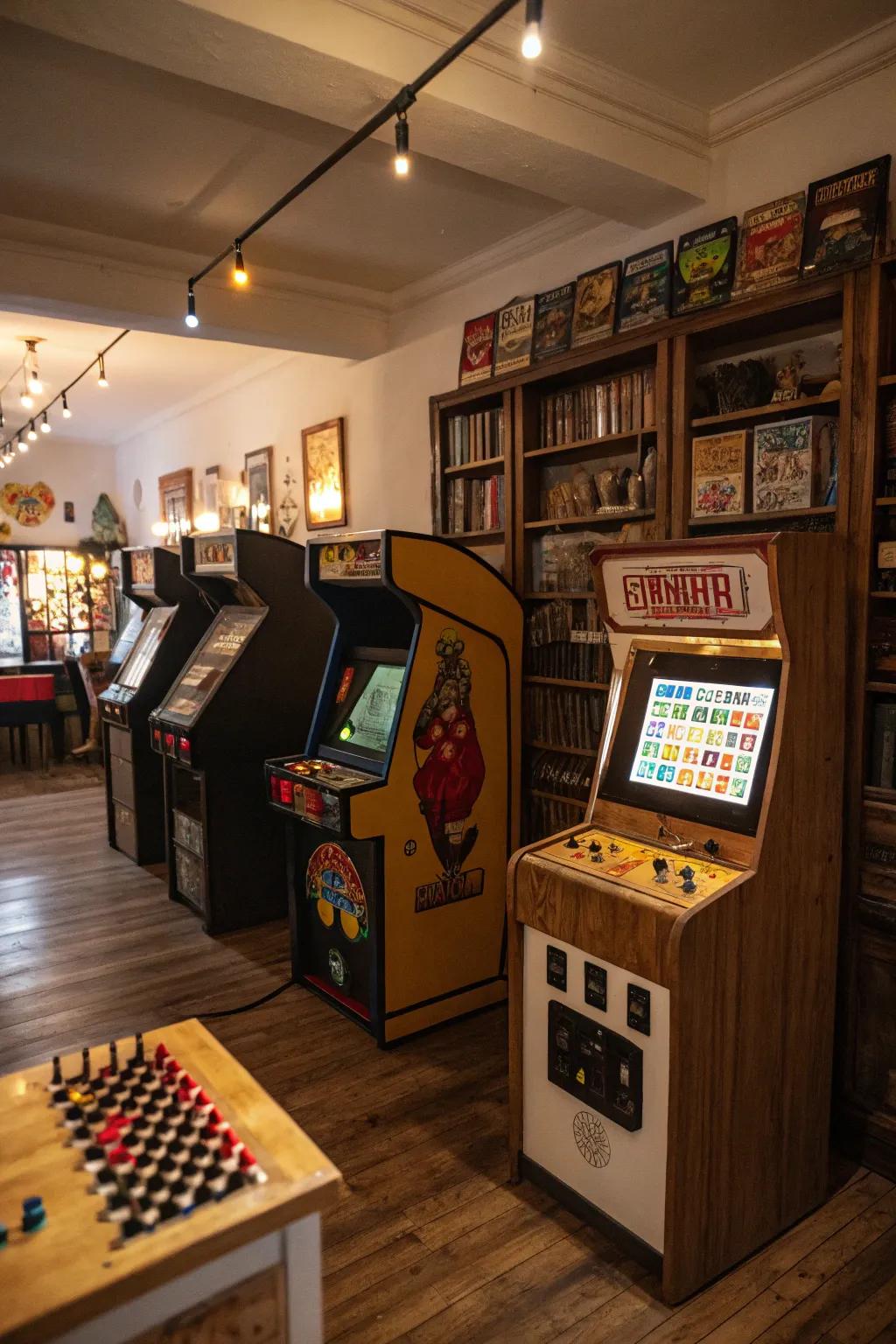 Vintage games add a nostalgic touch to your game room.