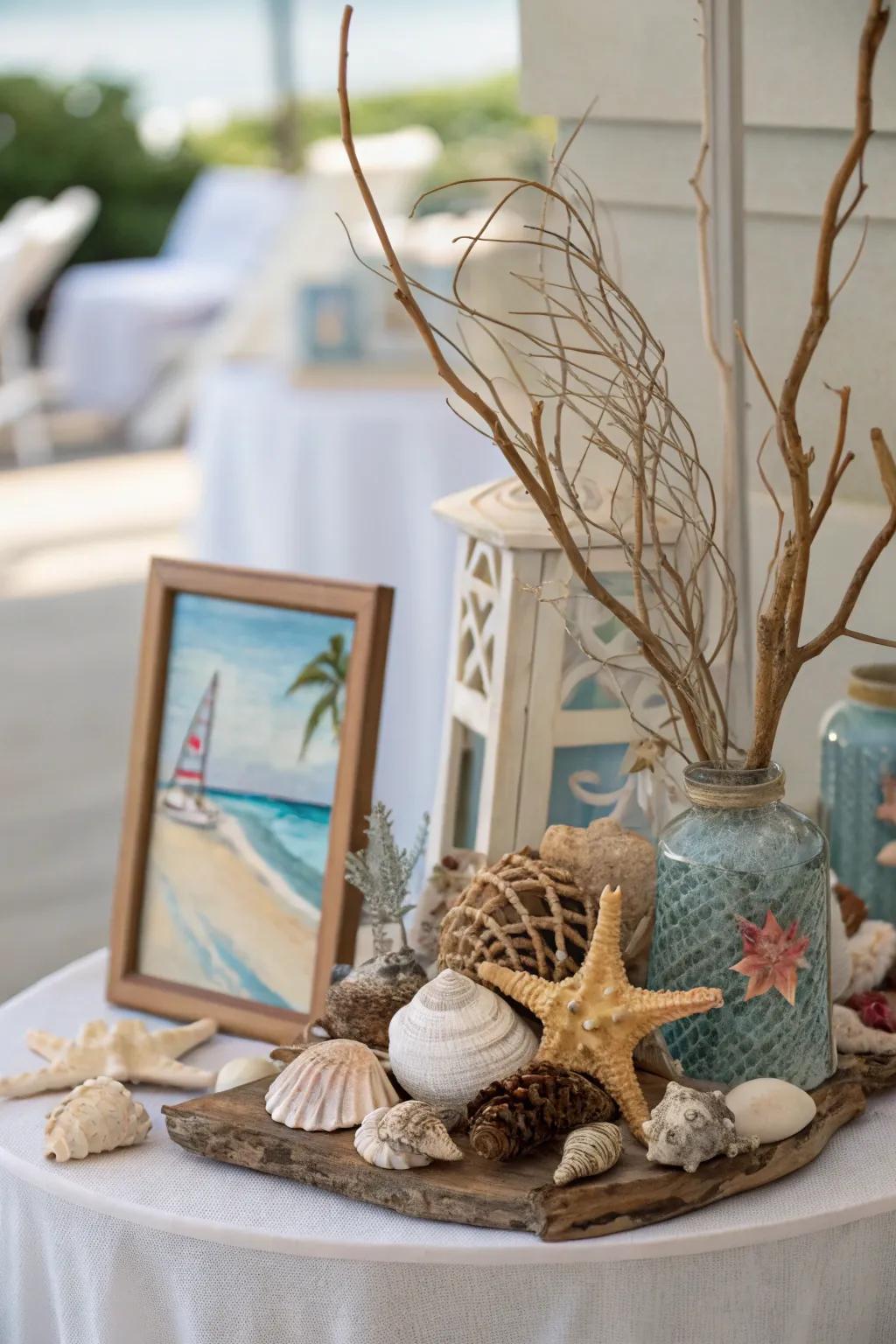 Coastal accents infuse spaces with a touch of the sea.