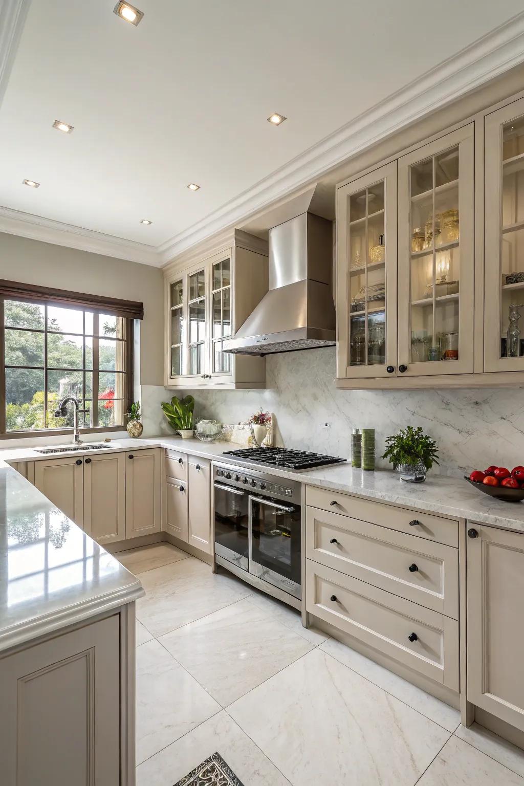 L-shaped cabinets blend seamlessly into your kitchen layout.