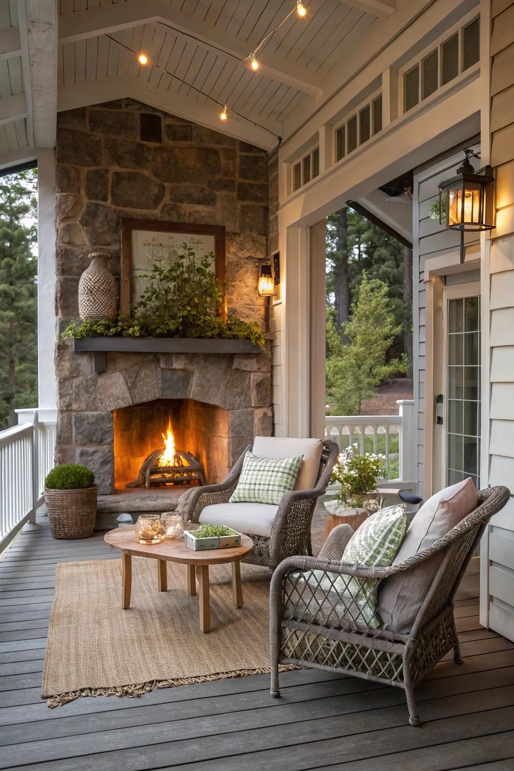 Fireplaces add warmth and ambiance to your outdoor space.