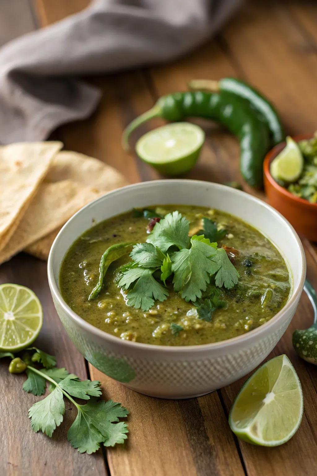 Spicy chili verde to add warmth and flavor to your December dinners.