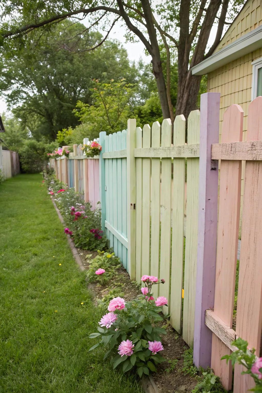 Brighten up your space with a splash of color on your fence.