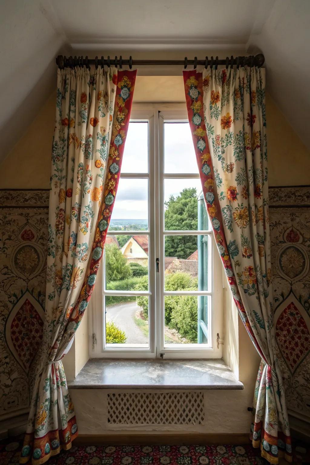 Bold curtains bring style and privacy to your dormer.