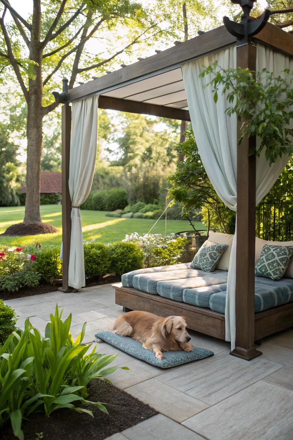 A stylish shaded area perfect for relaxing.