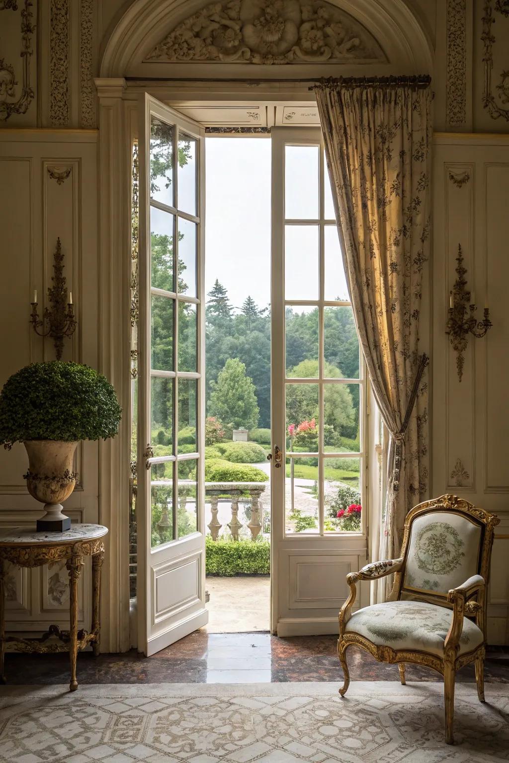 Add timeless elegance with French doors.