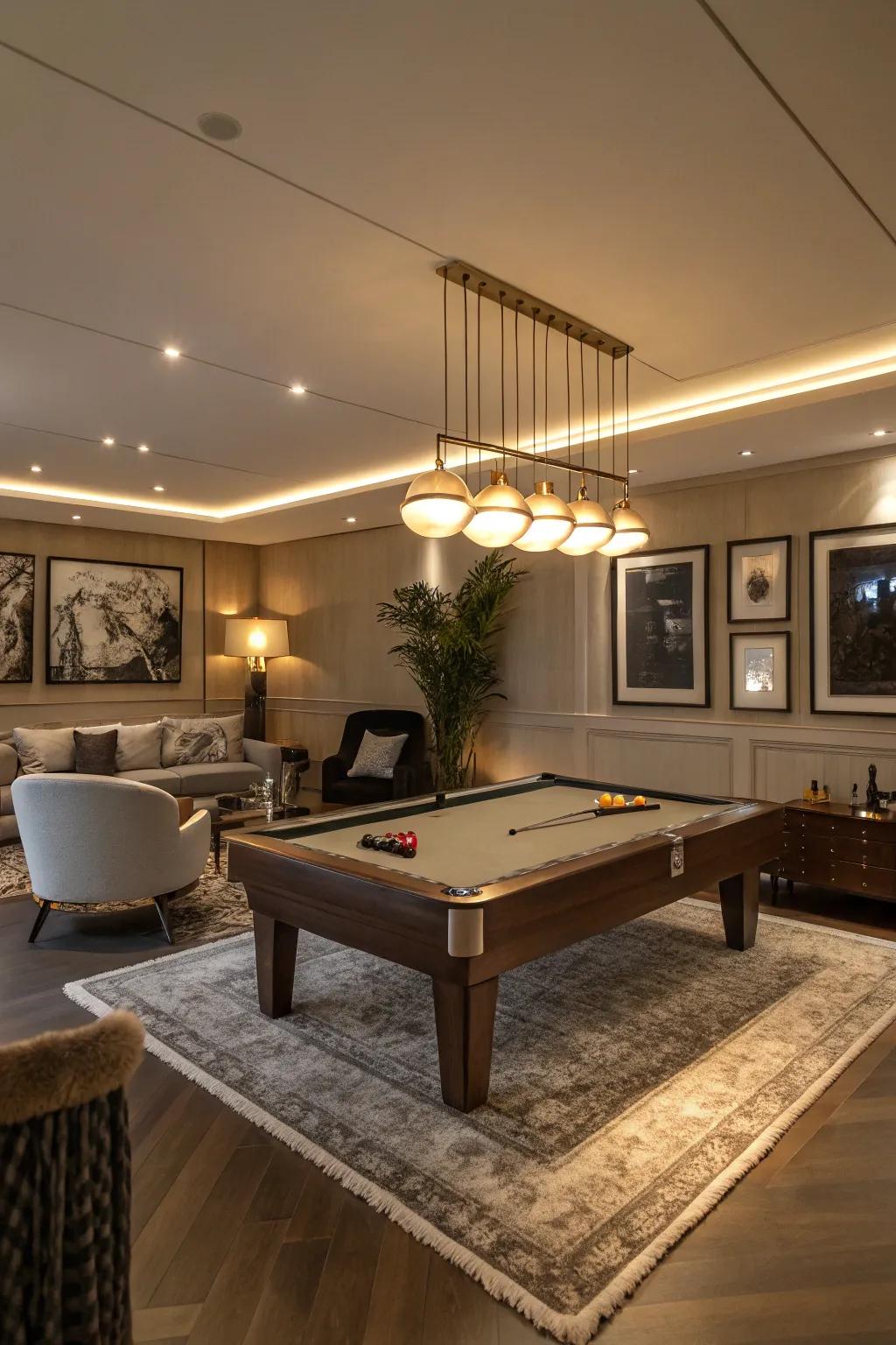 Bring friends together for some friendly competition around a chic pool table.