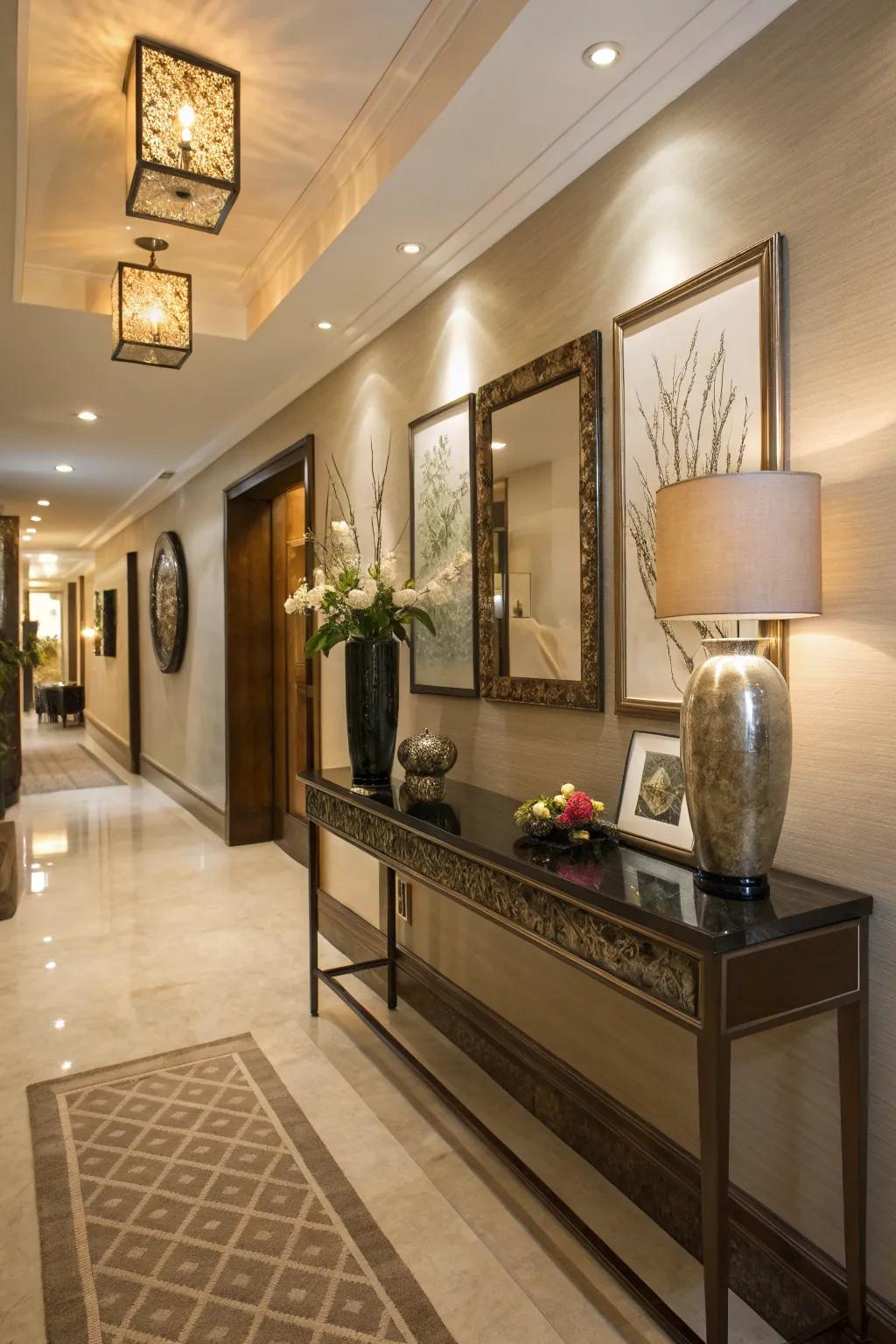 A console table adds functionality and style to this entry hallway.