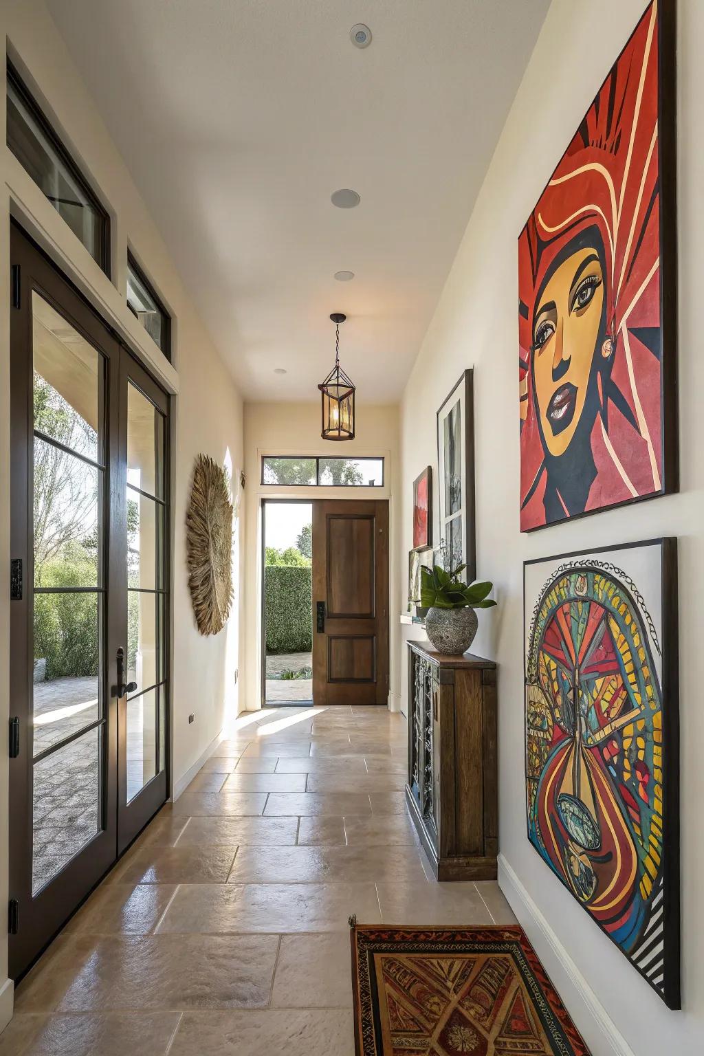 Artwork adds personality and style to your entryway.