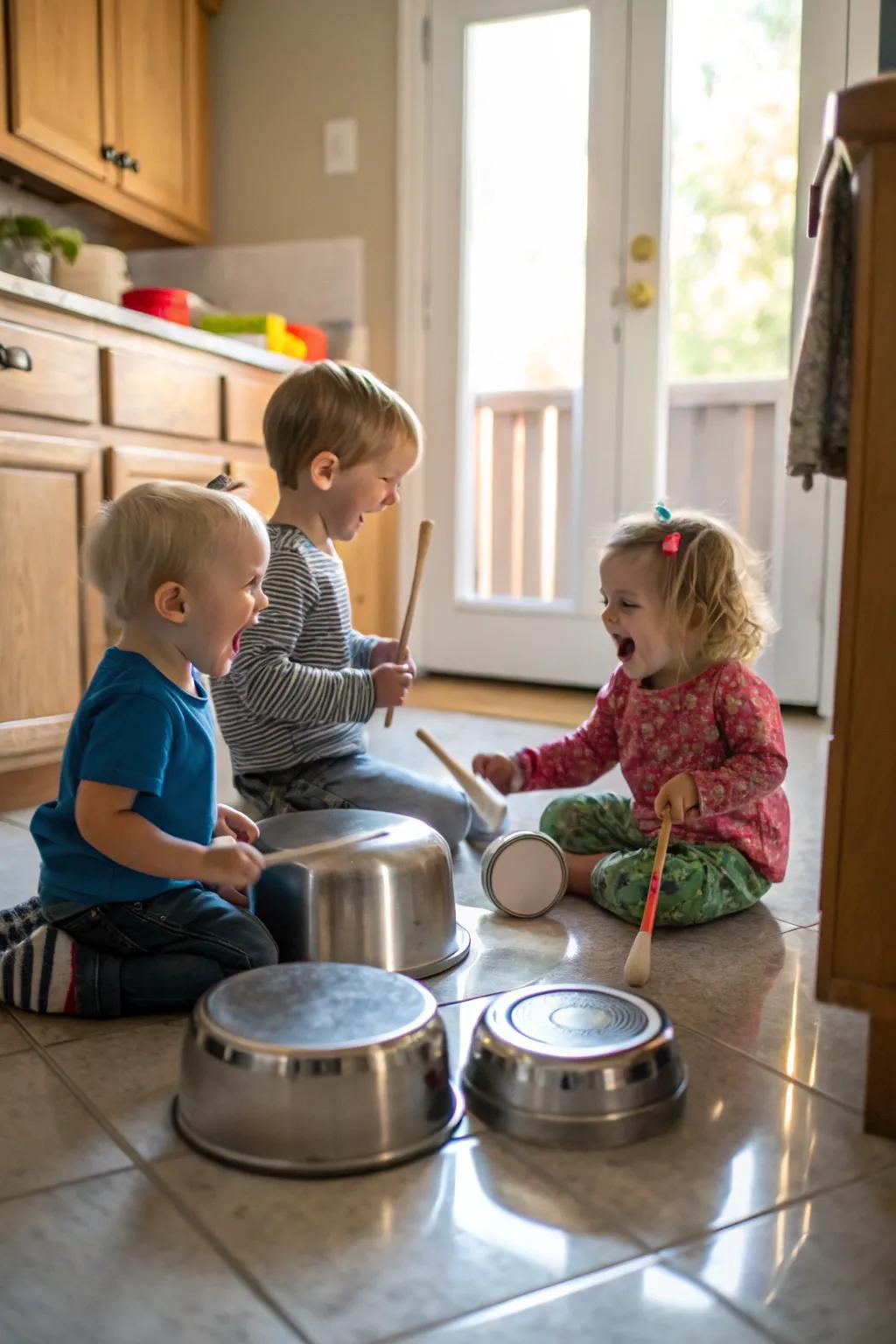 Unleash your toddler's inner musician with a kitchen band session.