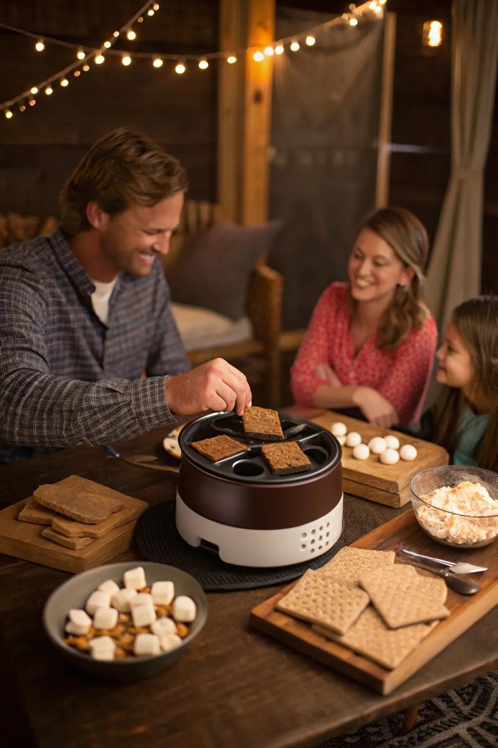 Enjoy campfire delights indoors with an electric s'mores maker.