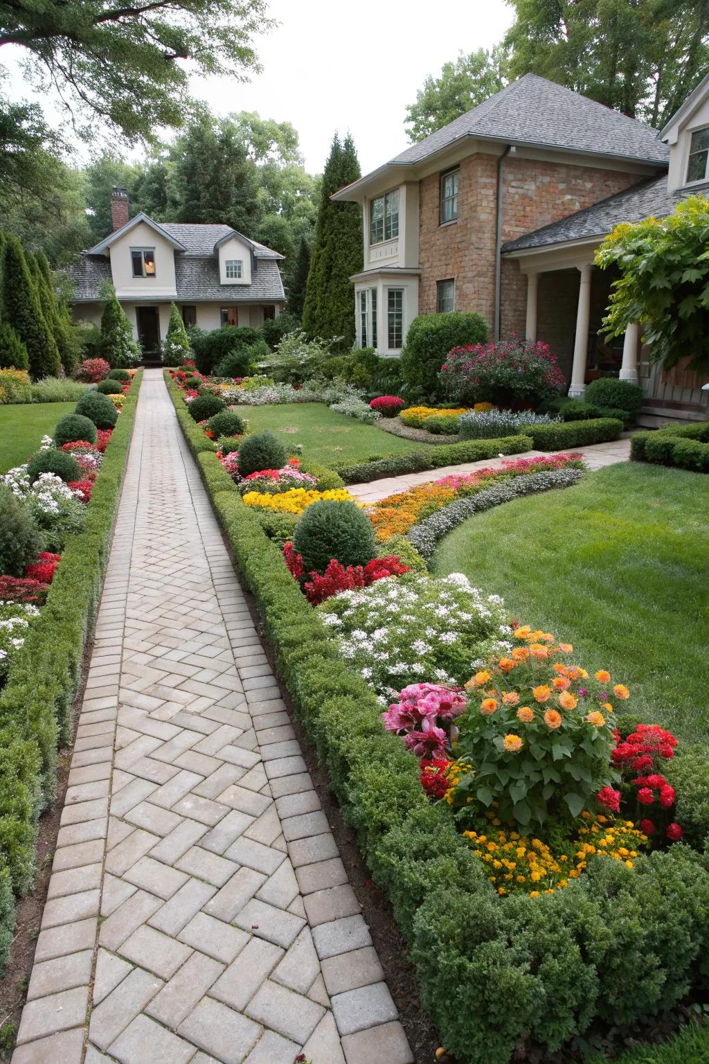 Balance your garden with a mix of symmetrical and asymmetrical layouts.