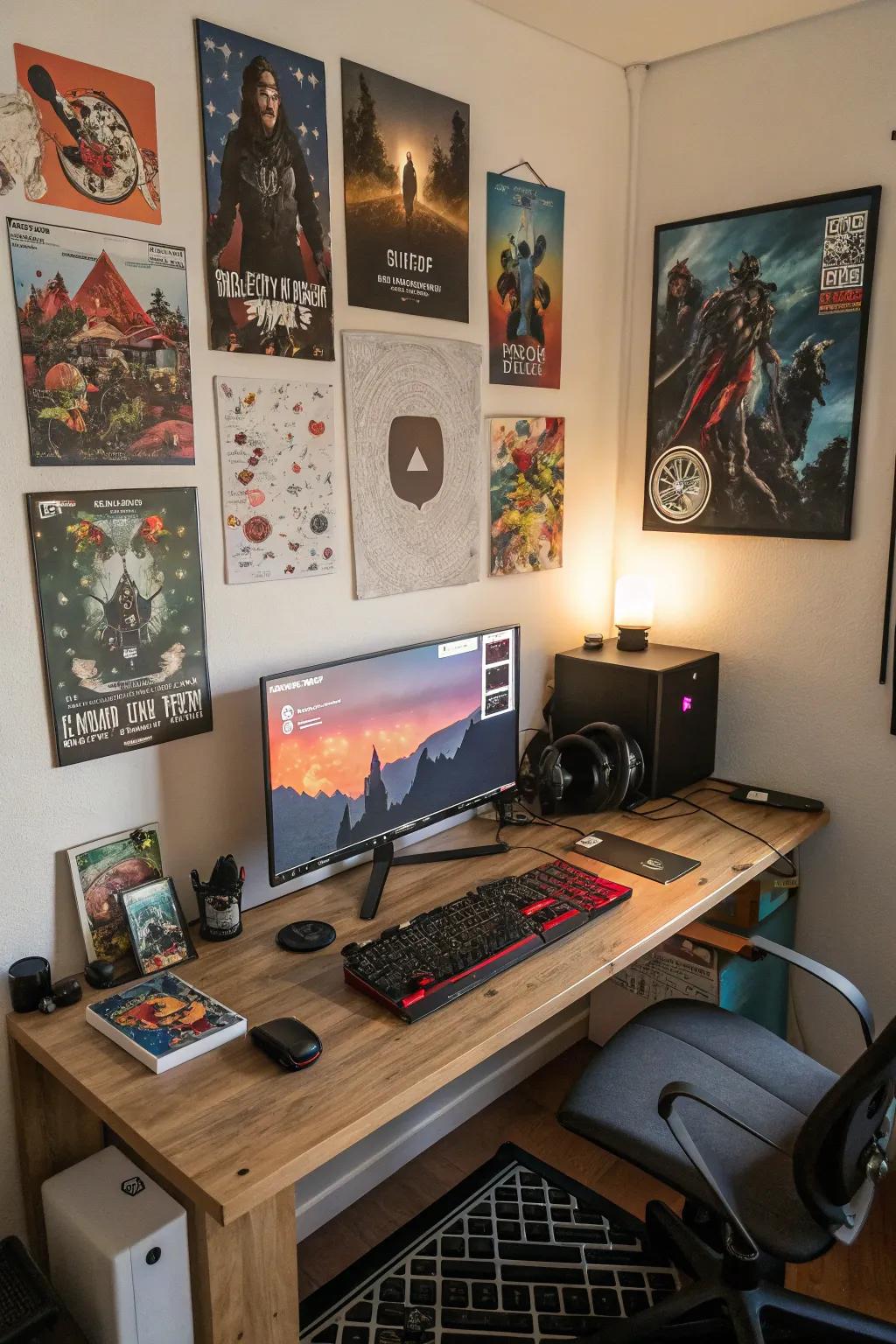 Wall decorations add a personal touch to your gaming space.