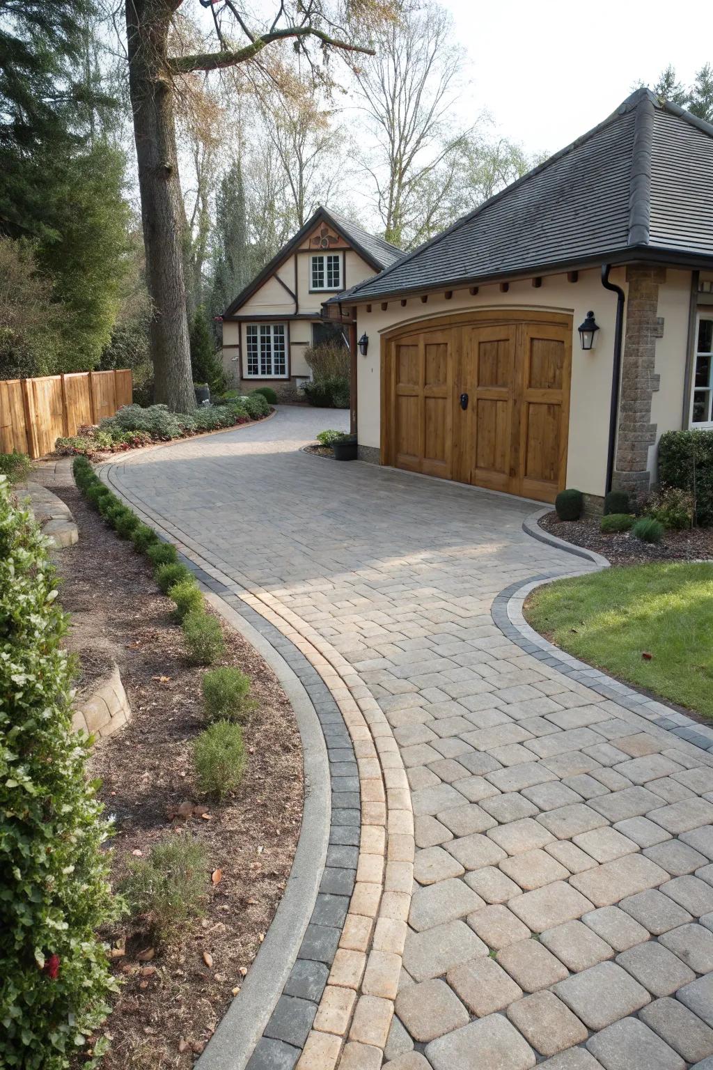 Belgian block borders that offer a classic finish.