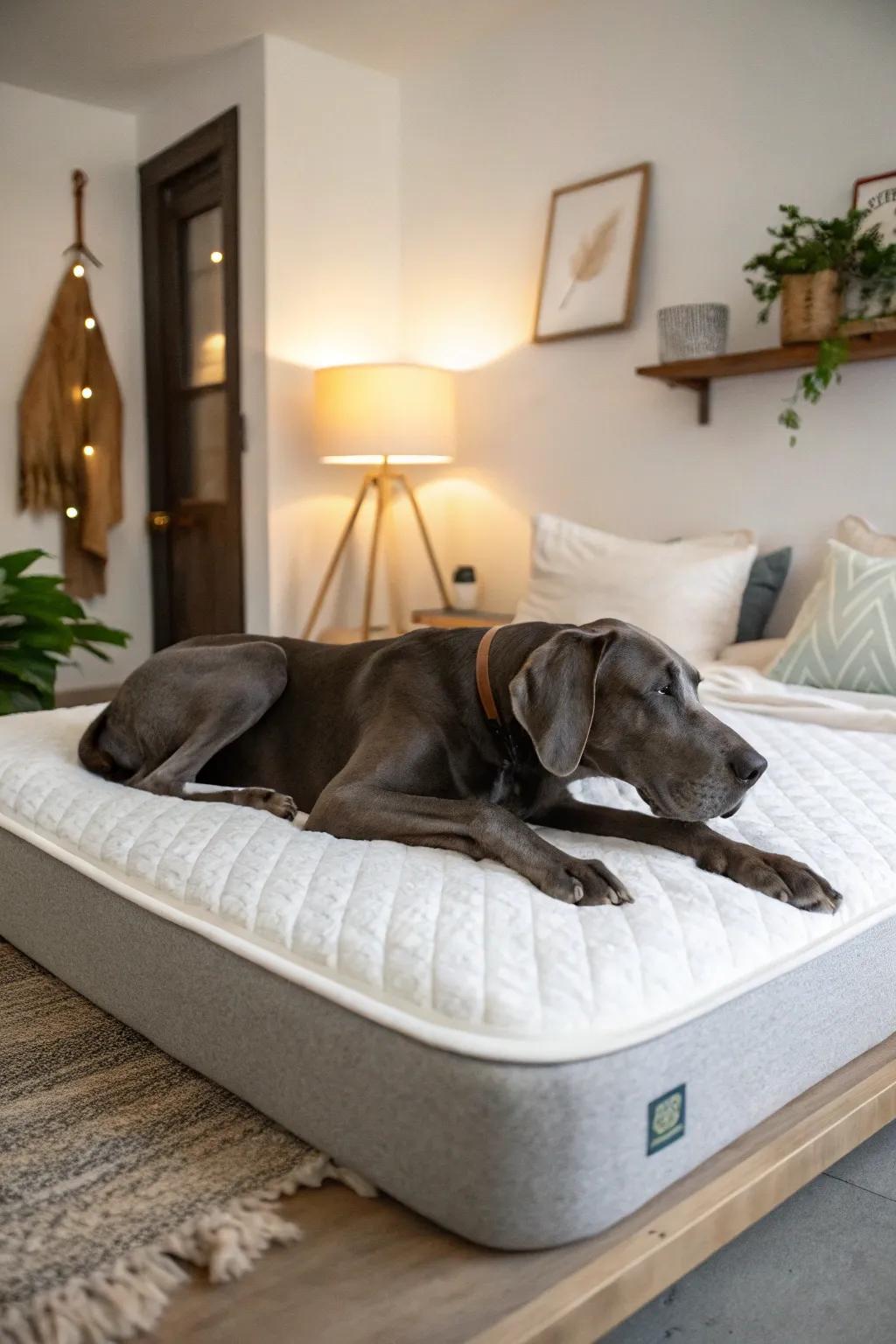 Memory foam beds offer unparalleled support for your Great Dane's restful sleep.