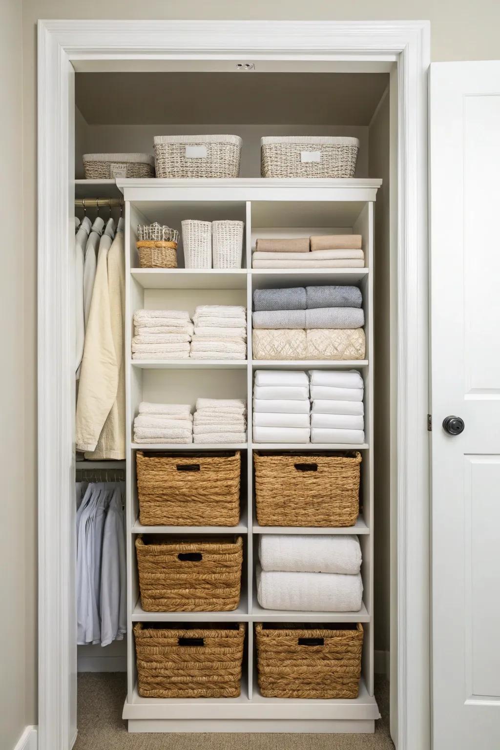 Utilizing the full height of your closet maximizes storage potential.