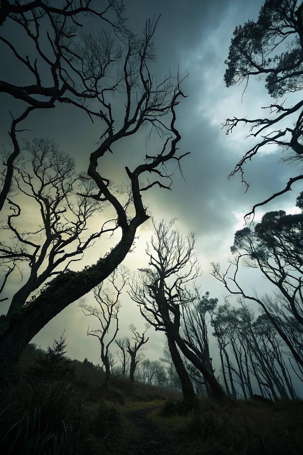 Creepy branches and trees poster that adds an eerie touch.