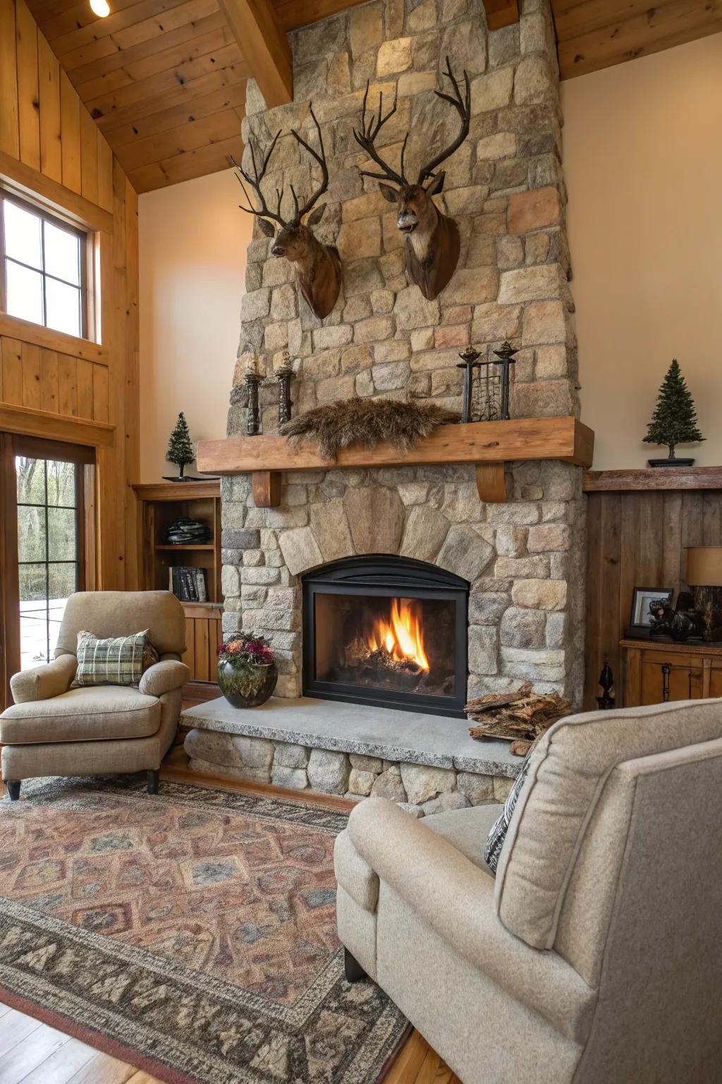 A fireplace adds warmth and a gathering point for your room.