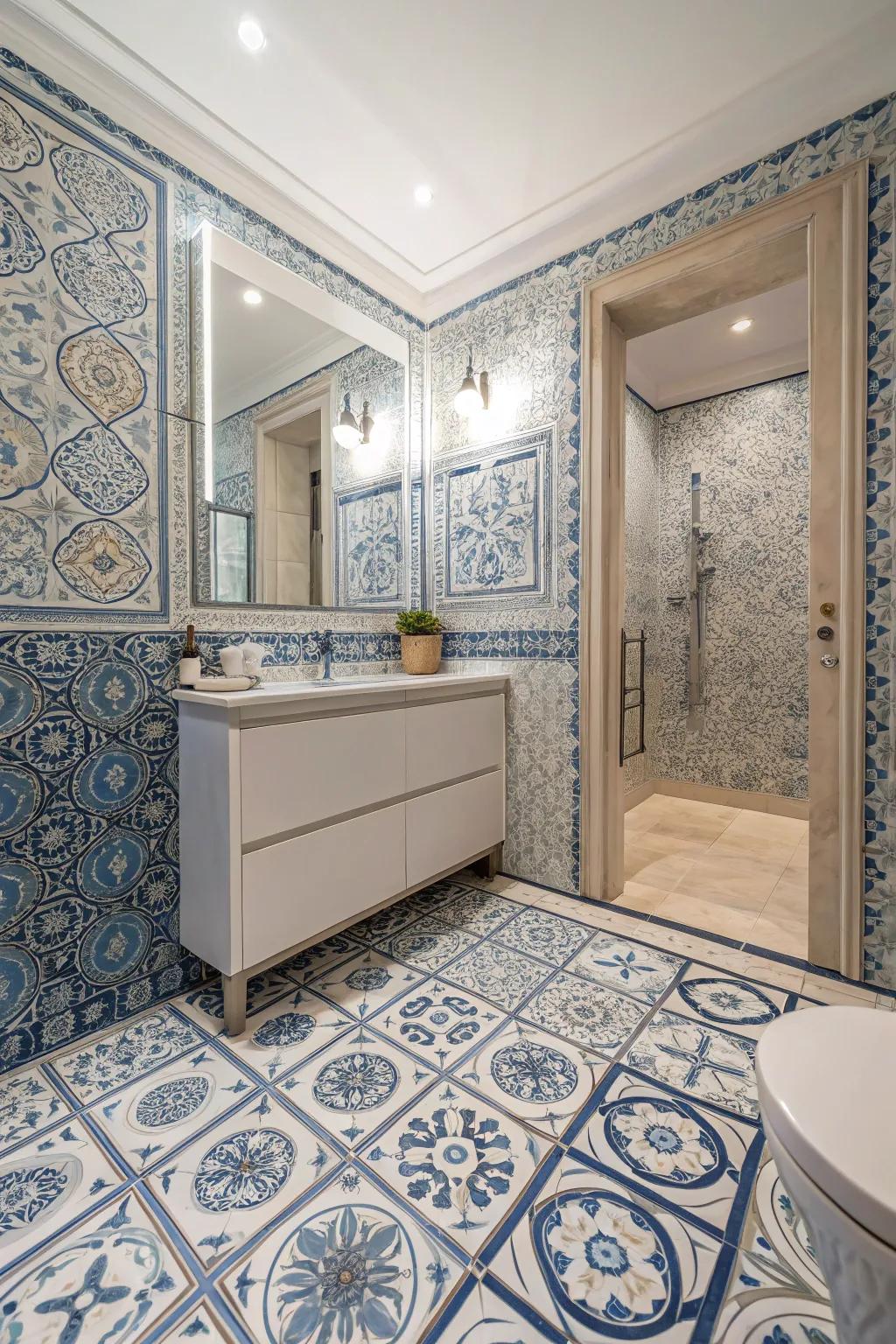 Patterned tiles add timeless elegance to your home.