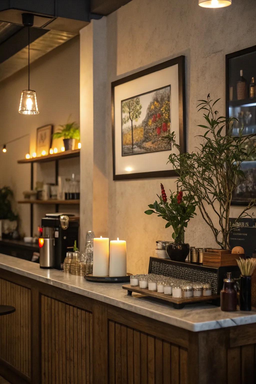 Art and decor bring warmth and personality to your coffee bar.