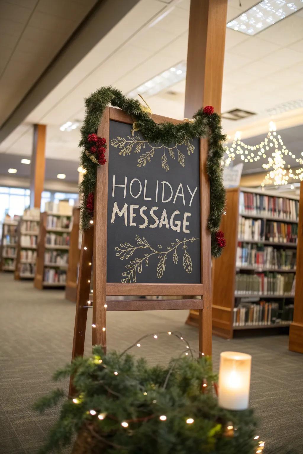 Use charming chalkboard signs to spread holiday cheer.
