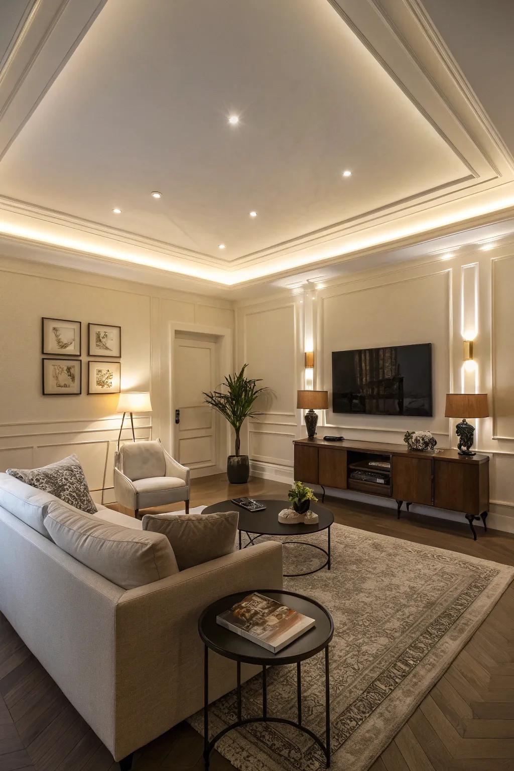 Shadow effect crown molding for a subtle sophistication.