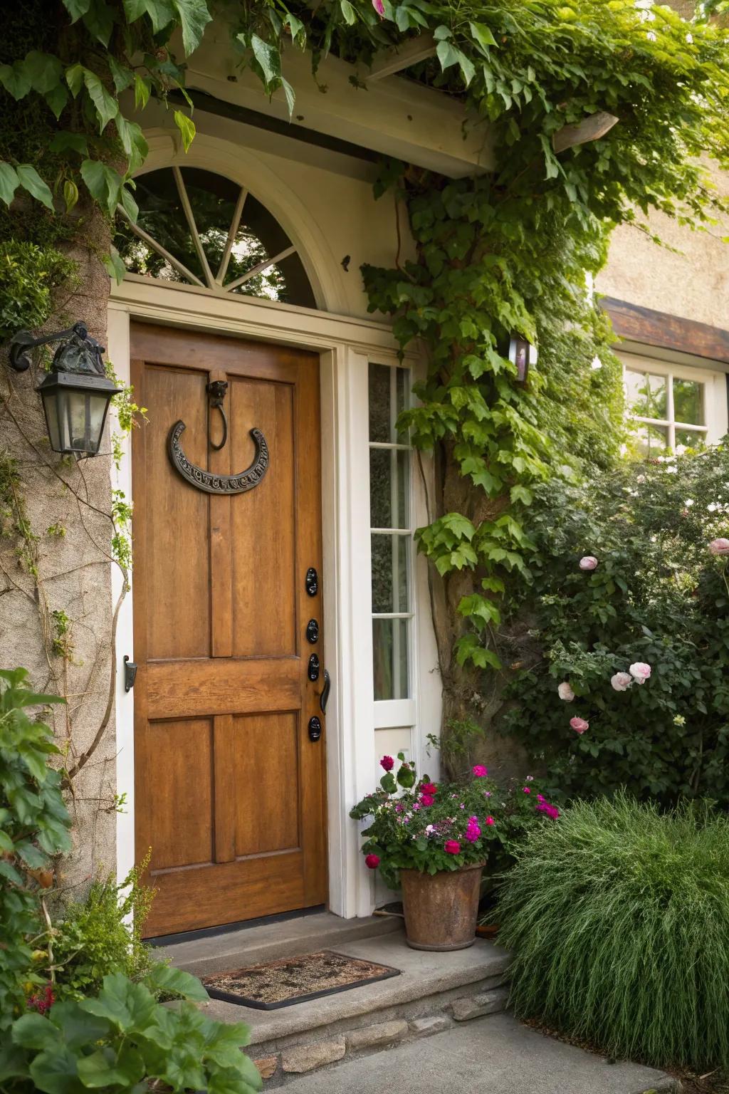 A lucky horseshoe adds a subtle touch of fortune and charm.