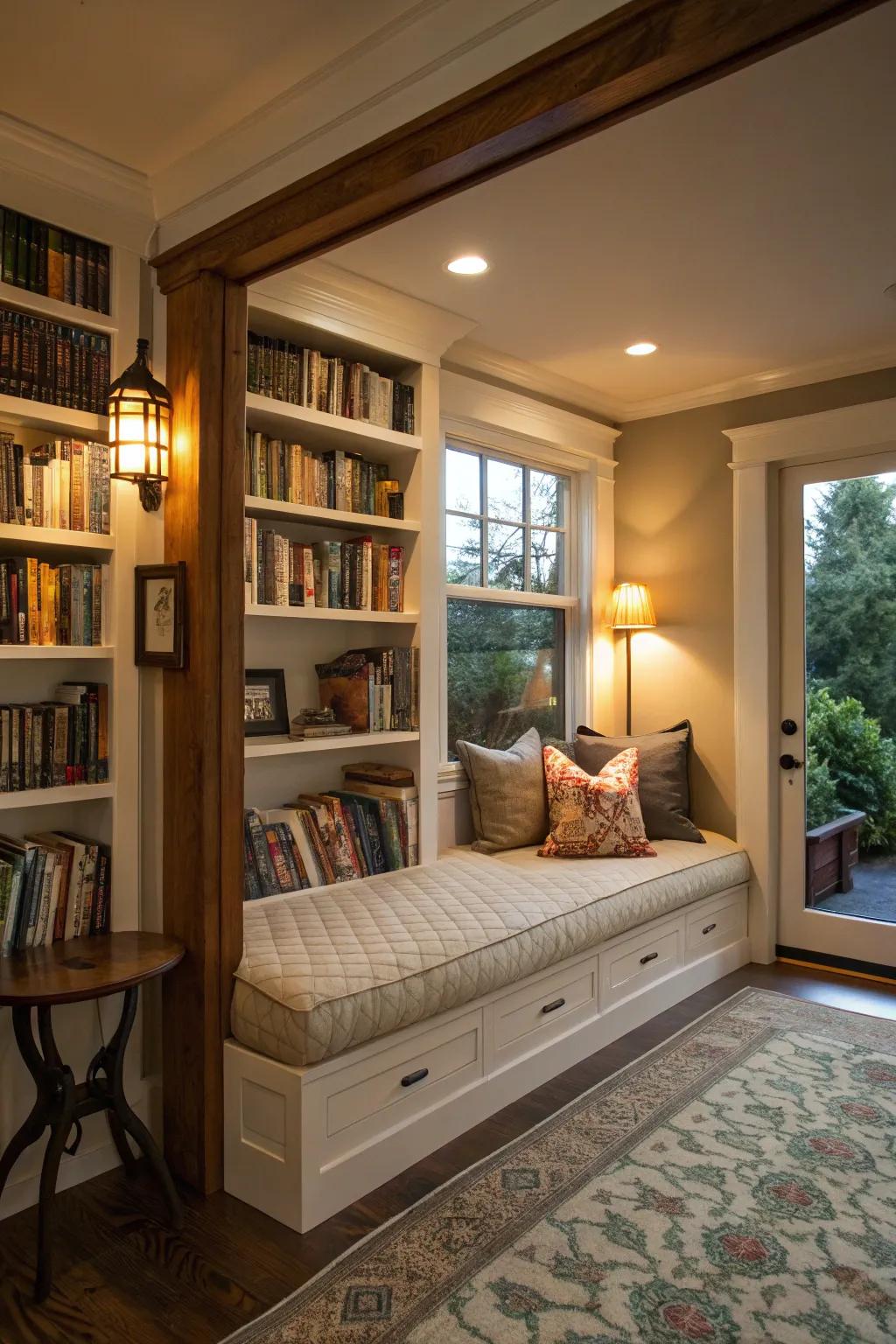 Create the perfect reading haven with a comfy mattress.