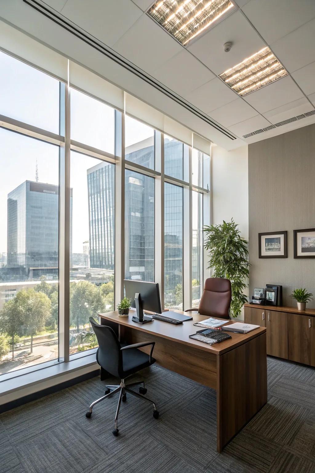 Natural light enhances the ambiance and your productivity in the office.