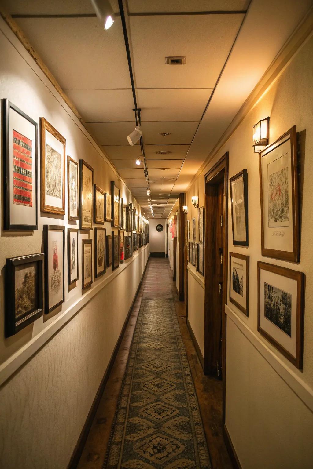 Transform your hallway into an art gallery with curated pieces.