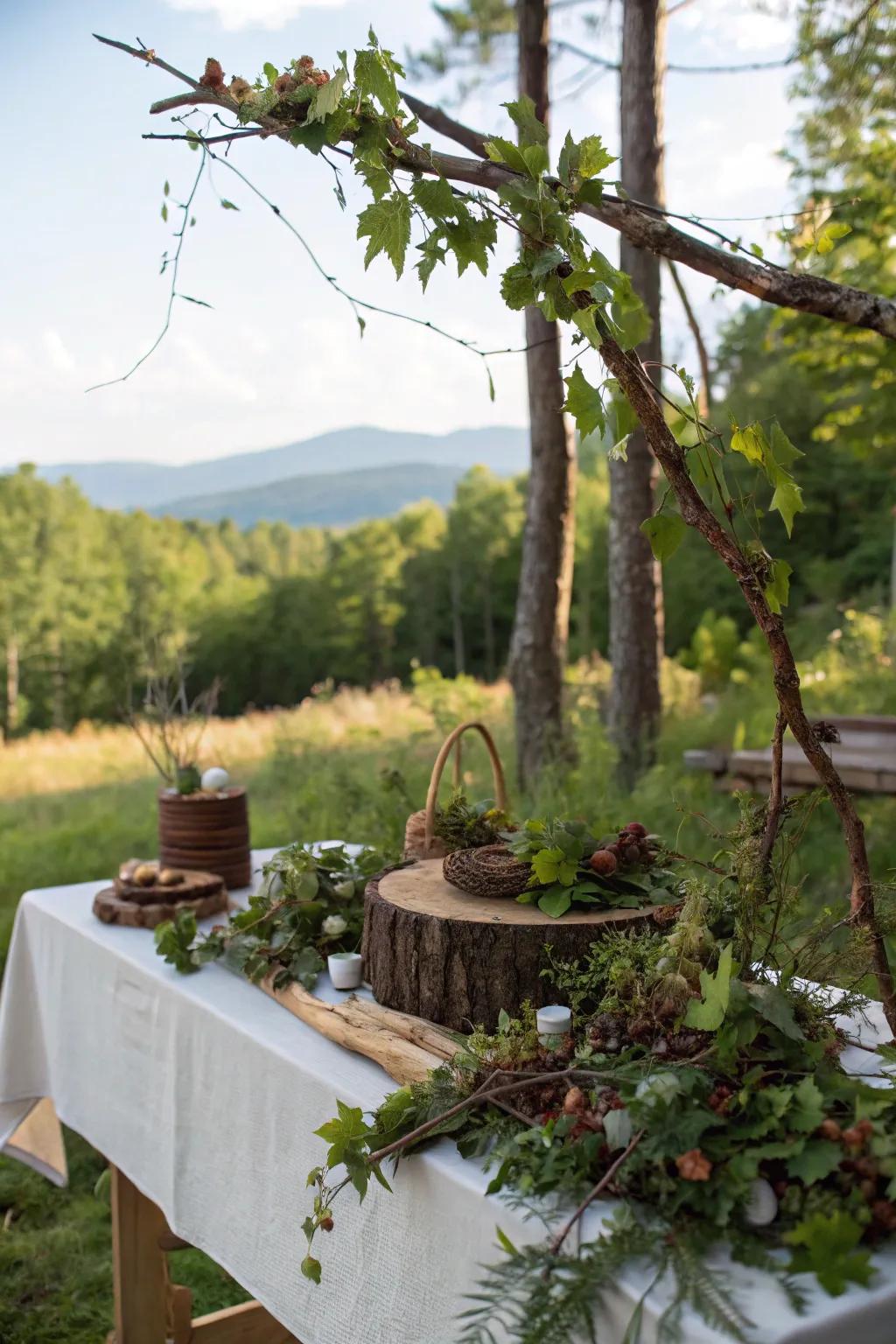 Bringing the forest to your party decor.