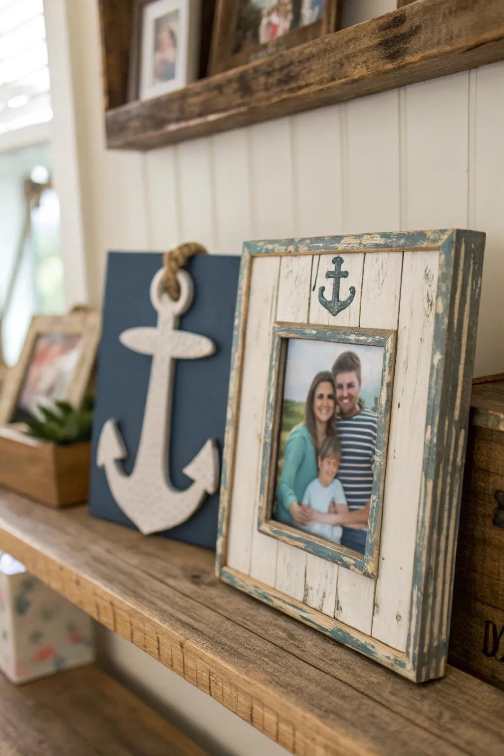 Anchor-themed decor adds a nautical flair to your home.