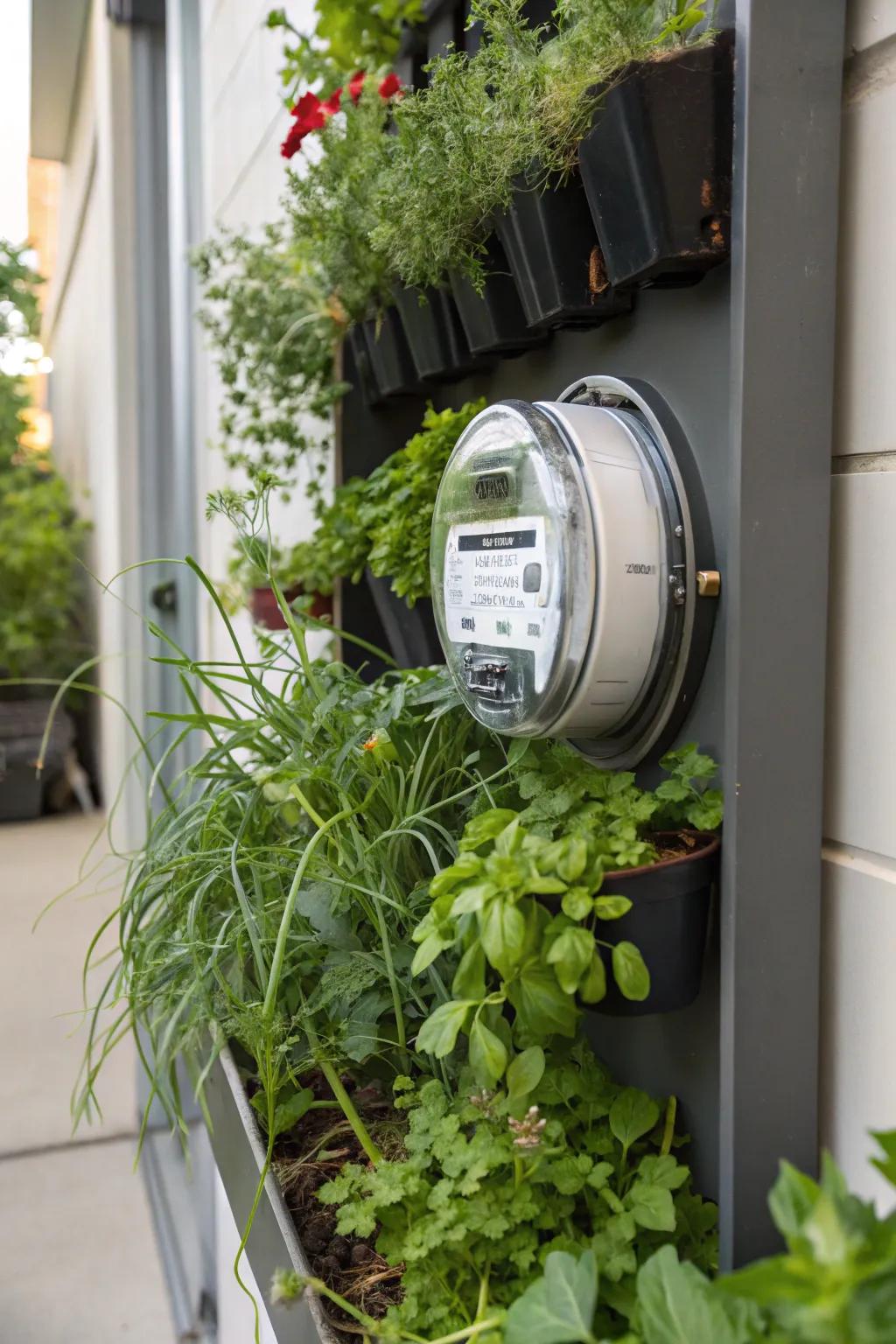 A planter box adds greenery and disguises your meter beautifully.