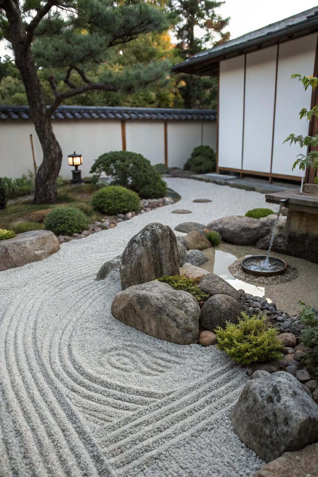 Find your peace in a pea gravel Zen garden.