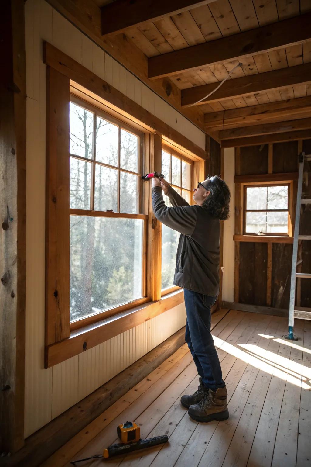 DIY pine trims bring personal charm to your home.