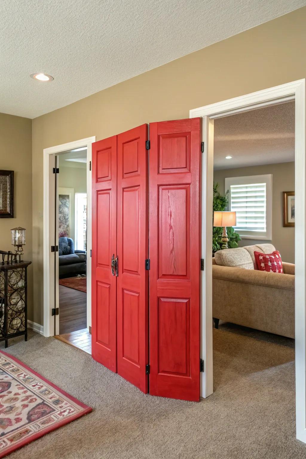 Add a splash of color with vibrant saloon doors.