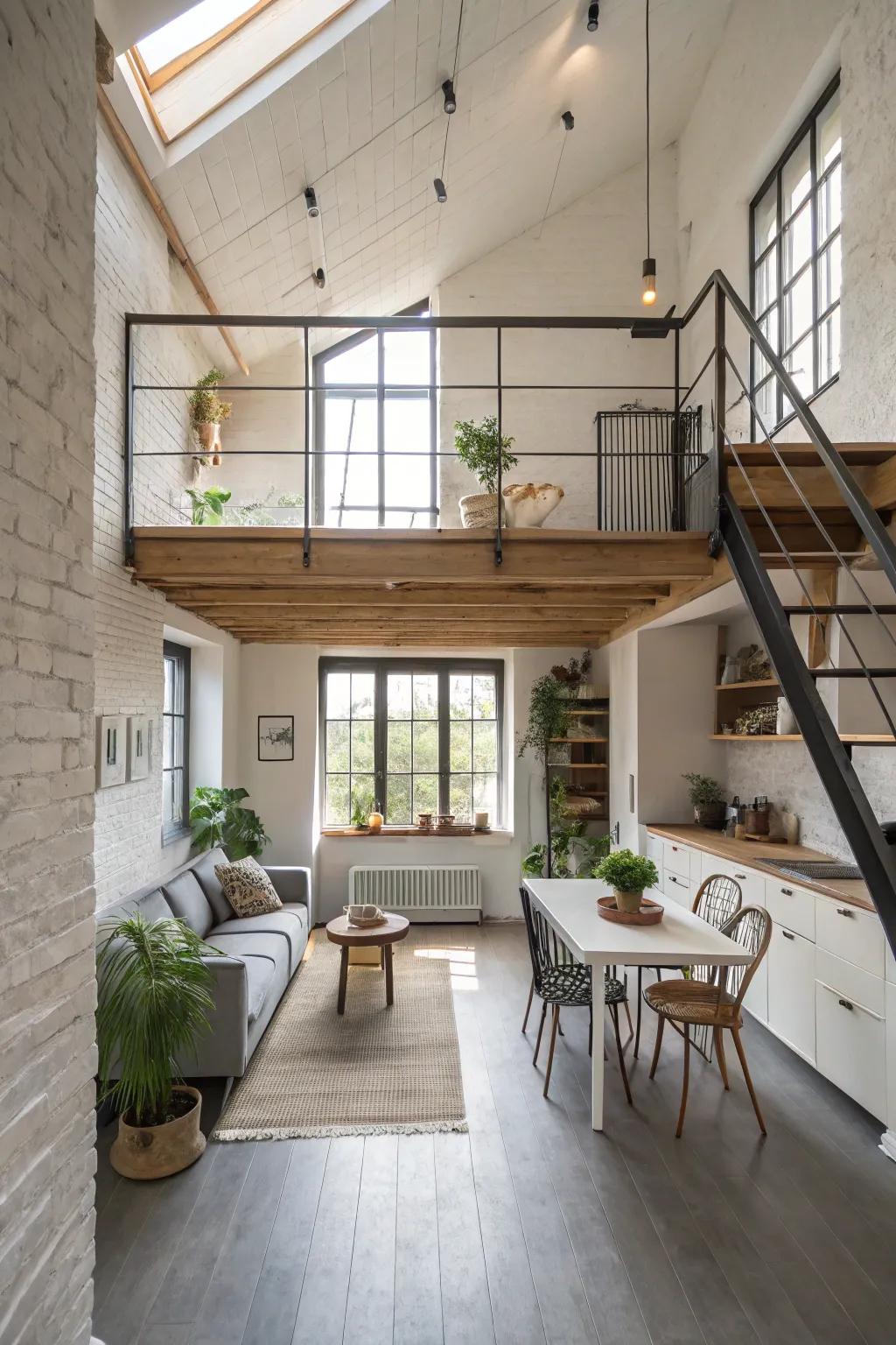 Open concept loft design for a spacious feel.