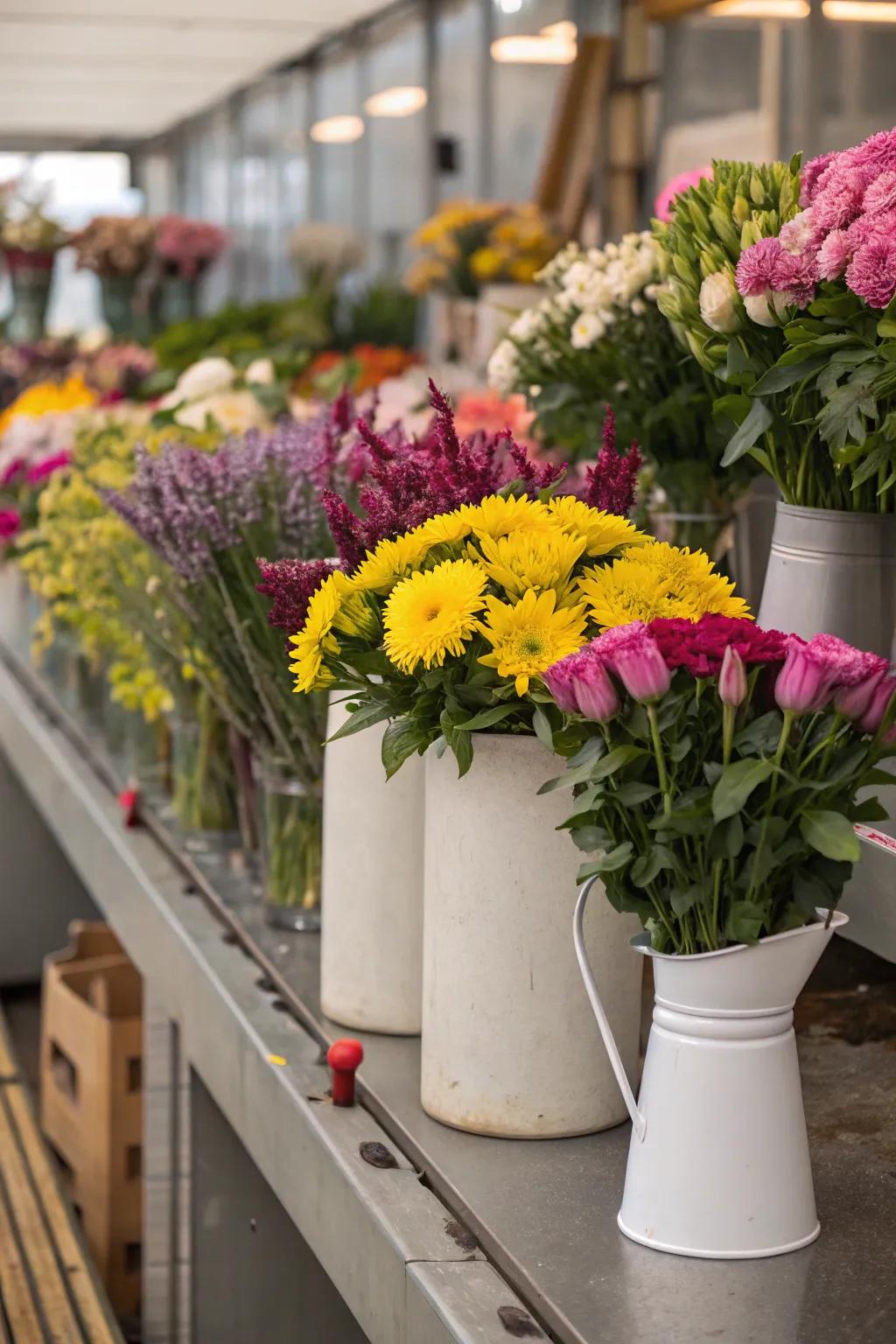 Let your guests craft beautiful floral arrangements to take home.