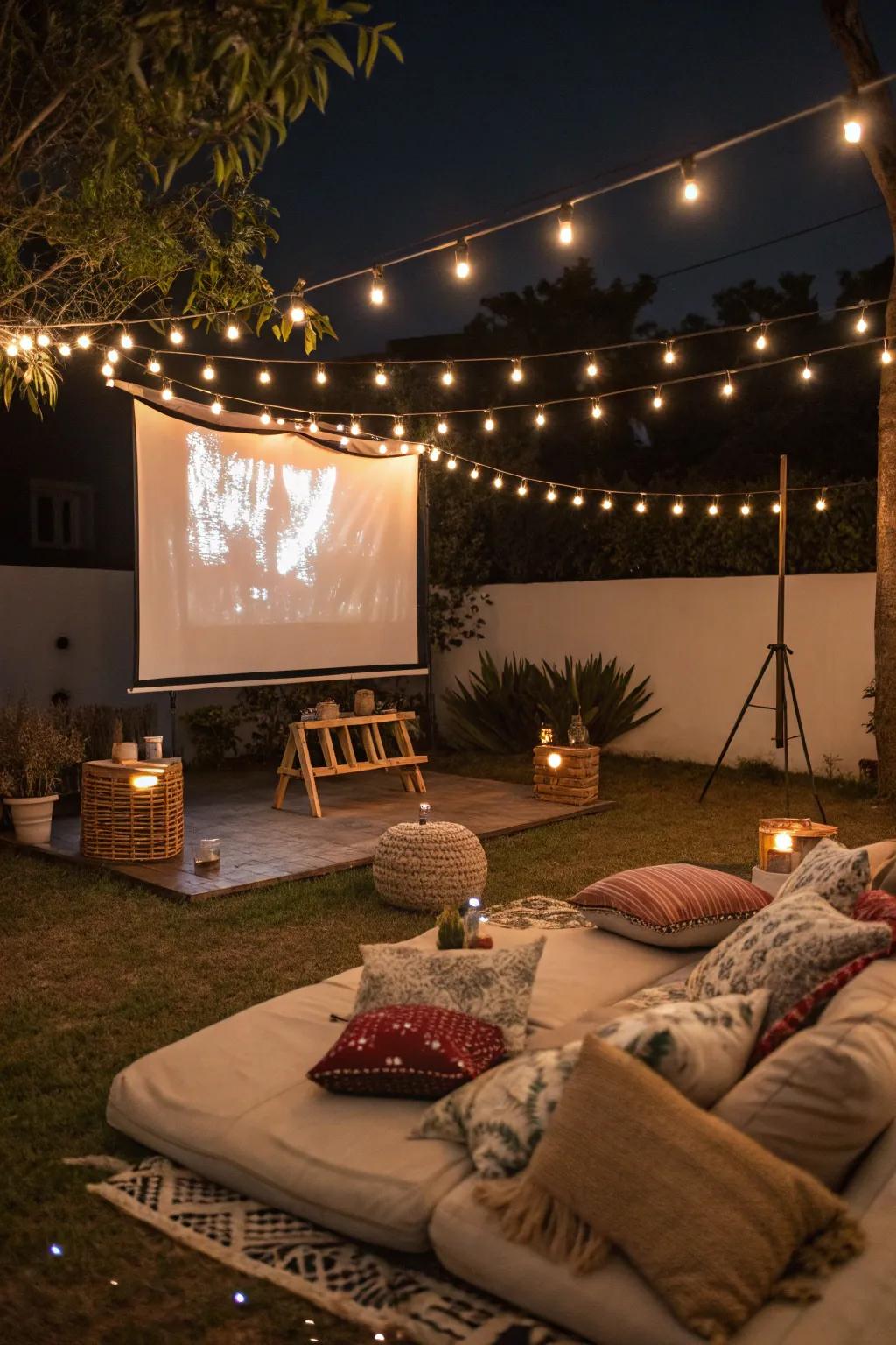 Enjoy a cinematic experience under the stars with an outdoor movie night.