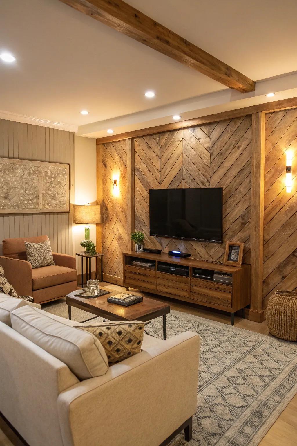 Accent walls create a striking backdrop for your TV.