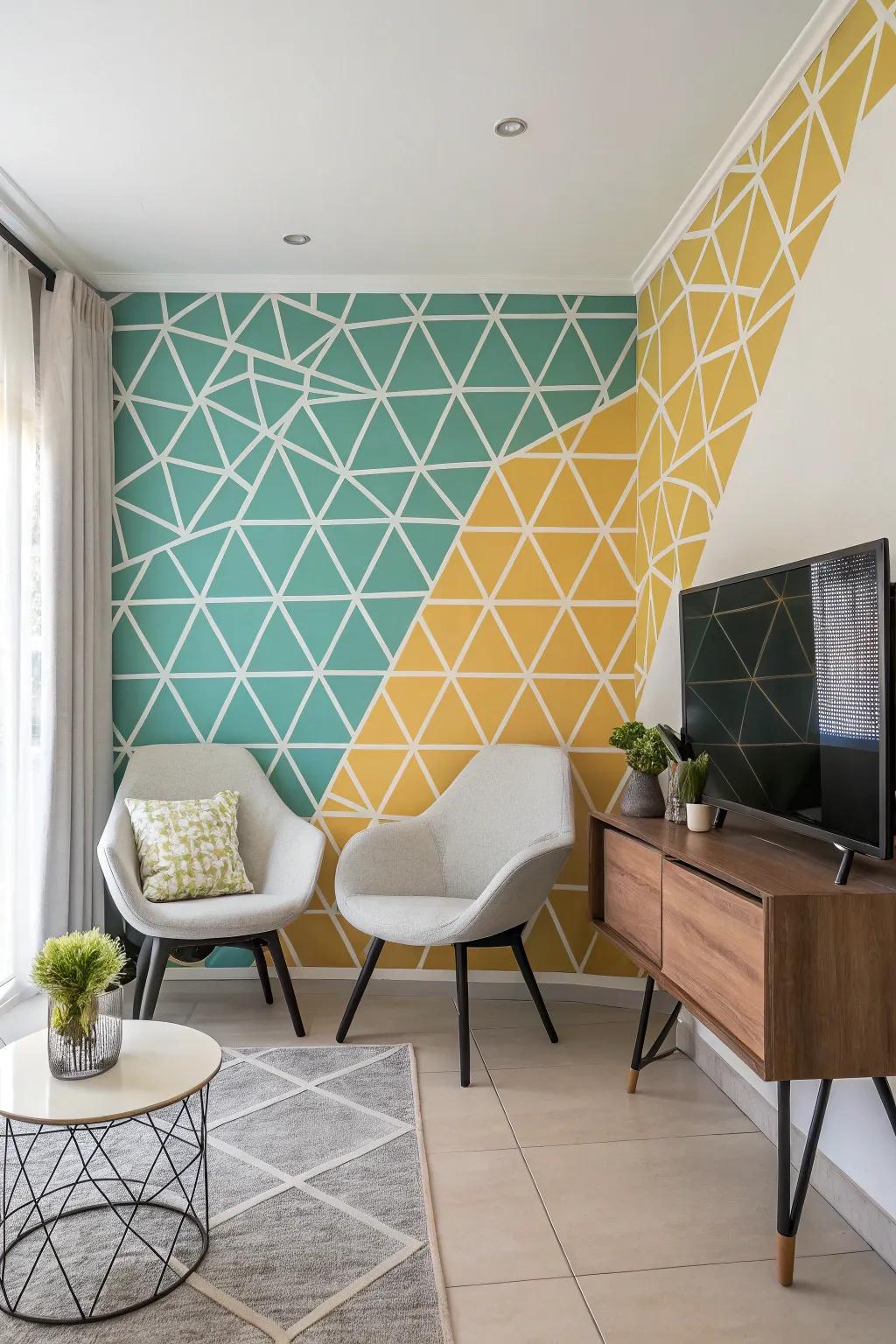 Geometric patterns add depth and interest to any room.