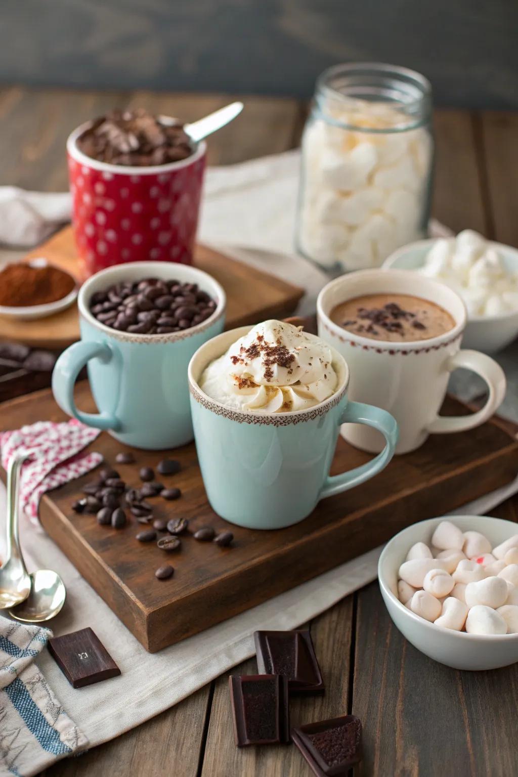 A delightful hot cocoa bar to warm up your guests.