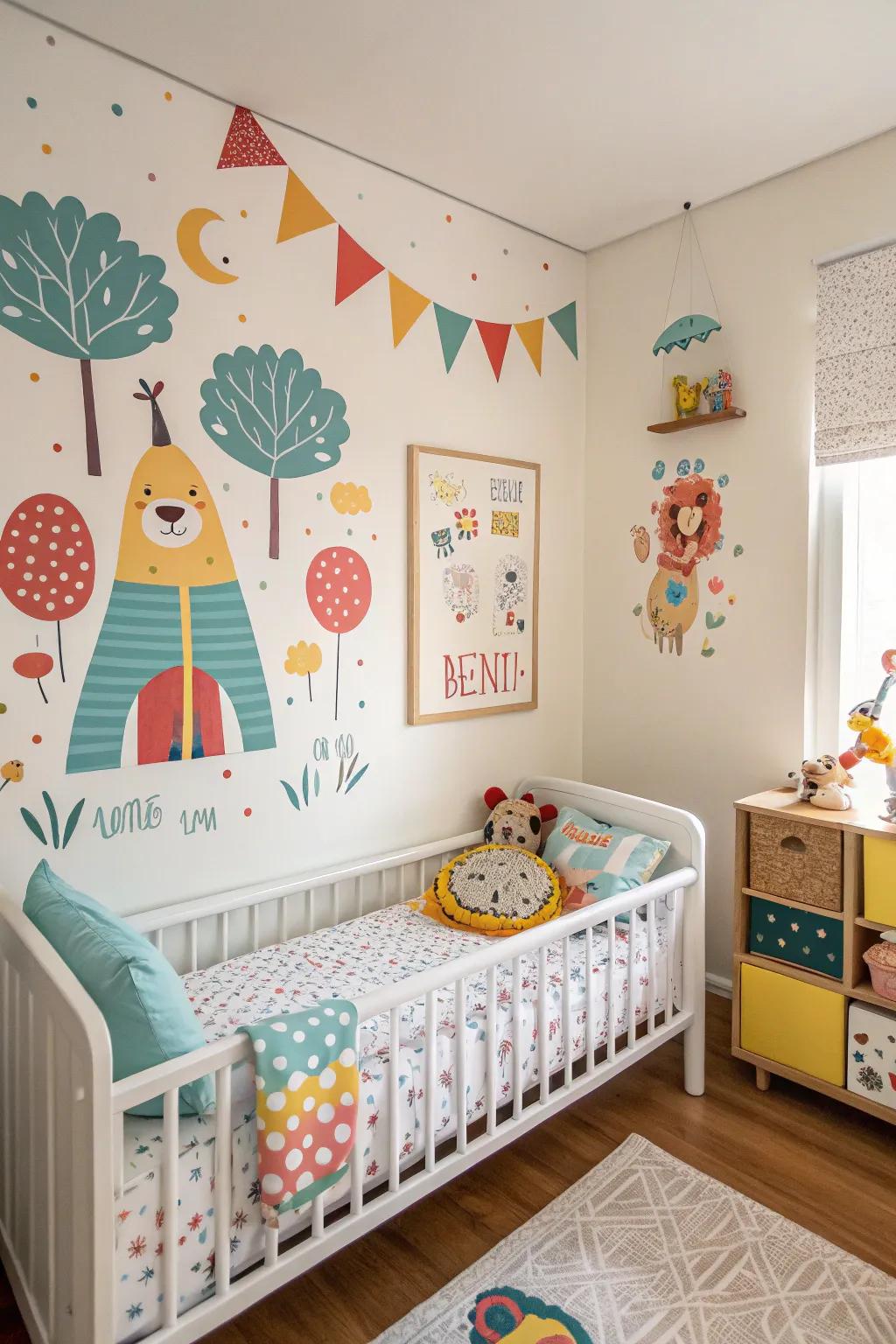 Wall decals provide a playful touch that can evolve with your child's tastes.